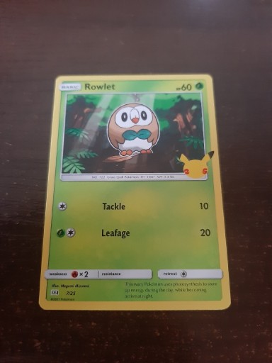 Zdjęcie oferty: Karta Pokemon McDonald's 25 Rowlet 7/25