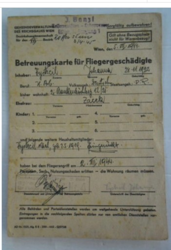 Zdjęcie oferty: Świadectwo BOMBY. II Wojna 1944r NSDAP