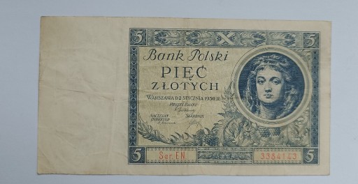 Zdjęcie oferty: Banknot 5 złotych 1930