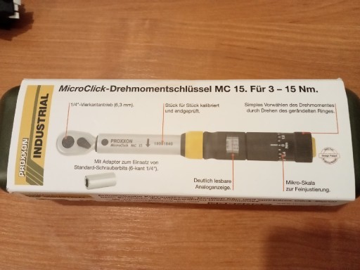 Zdjęcie oferty: Klucz dynamometryczny 1/4" 3-15 Nm Proxxon MC 15  