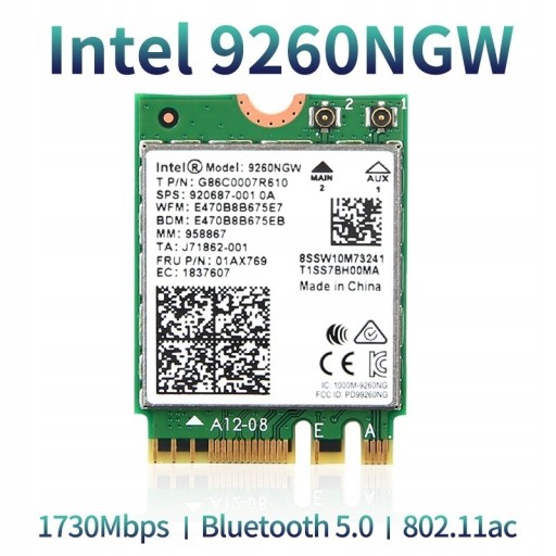 Zdjęcie oferty: Intel 9260NGW _Wi-Fi 5 AC BT 1730Mbps _FRU:01AX769