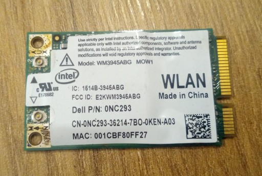 Zdjęcie oferty: Dell latitude D630 karta sieciowa WLAN WN3945abg