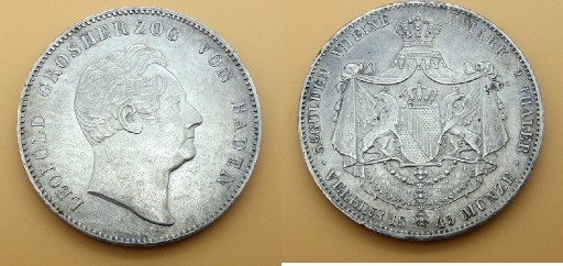 Zdjęcie oferty: Moneta 3,5 Gulden 1845r. Leopold Grosherzog 