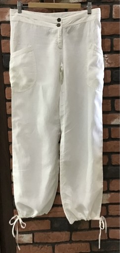 Zdjęcie oferty: Białe spodnie lniane rozm. 38 H&M