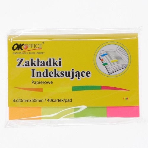 Zdjęcie oferty: Zakładki indeksujące papierowe kolorowe 4x20x50mm