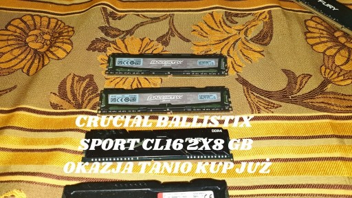 Zdjęcie oferty: CRUCIAL BALLISTIX SPORT 8 GB DDR4 3000MHZ kup już