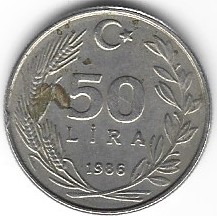 Zdjęcie oferty: Turcja 50 lira 1986