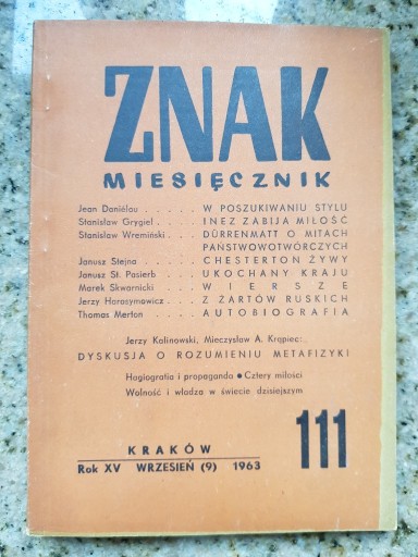 Zdjęcie oferty: Znak miesięcznik nr 111 Literatura