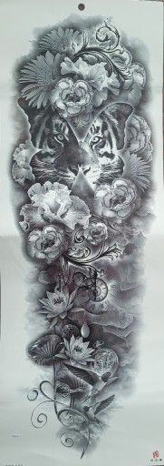 Zdjęcie oferty: Tatuaż zmywalny kwiaty, tygrys