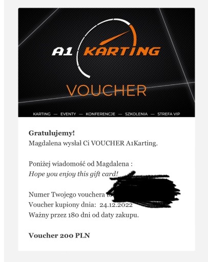 Zdjęcie oferty: Voucher - A1 Karting