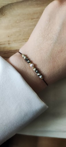 Zdjęcie oferty: Bransoletka kamienie jaspis dalmatyński perła 