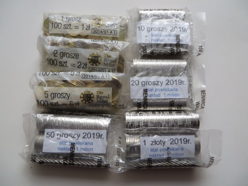 Zdjęcie oferty: 1, 2, 5 groszy 2013r. 10,20,50 gr. i 1 zł 2019r.