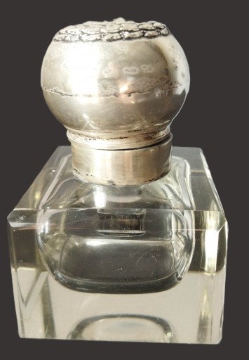 Zdjęcie oferty: Kałamarz kryształ srebro 1902 r Hallberg jubiler królów Szwecja