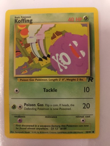 Zdjęcie oferty: Pokemon Karta TCG koffing 58/82 Team Rocket