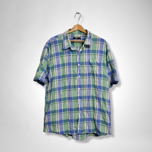 Zdjęcie oferty: Koszula lniana w kratkę Cotton Traders 55% len 2XL