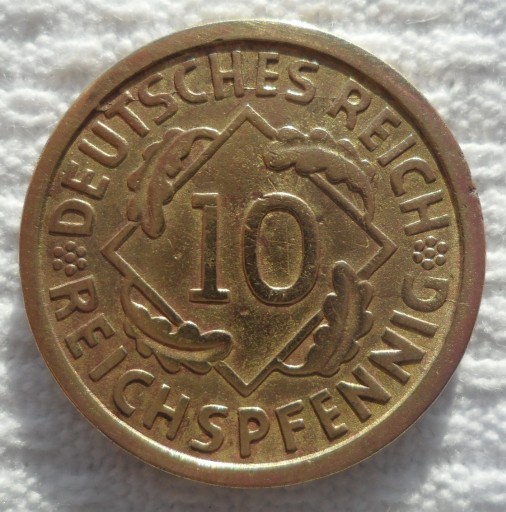 Zdjęcie oferty: 10 reich fenigów reichspfennig 1925 A Berlin 1 szt