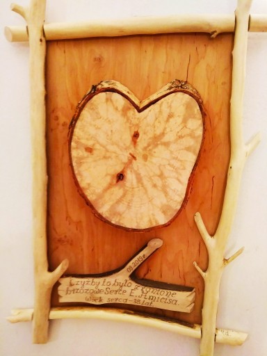 Zdjęcie oferty: Obraz drewniany - brzozowe serce