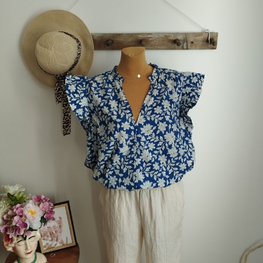 Zdjęcie oferty: Bluzka damska John Lewis Plus Size 18 EU46 bawełna kwiaty lato