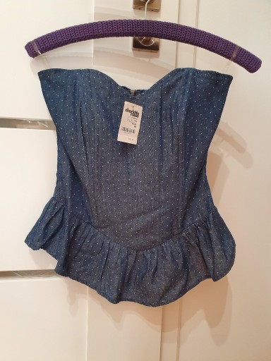 Zdjęcie oferty: Charlotte Russe M 38 niebieska gorsetowa bluzka