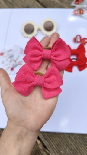 Zdjęcie oferty: Kokarda gumka do włosów róż fuksja uszyte handmade