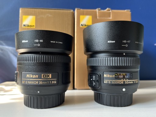 Zdjęcie oferty: Obiektyw Nikkor 50mm 1.8 i Nikkor 35mm 1.8 DX