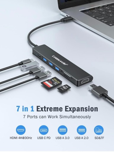 Zdjęcie oferty: Lemorele TC70L 7in1 USB-C HUB Adapter