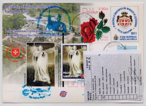 Zdjęcie oferty: Jan Paweł II - poczta samolotowa - 2011 rok