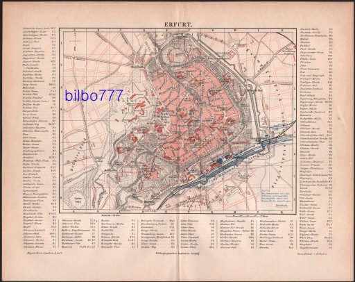 Zdjęcie oferty: ERFURT stary plan miasta z 1888 roku