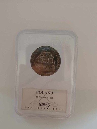 Zdjęcie oferty: 20 ZŁ 50 LAT DARU POMORZA 1980 GRADING GCN MS65