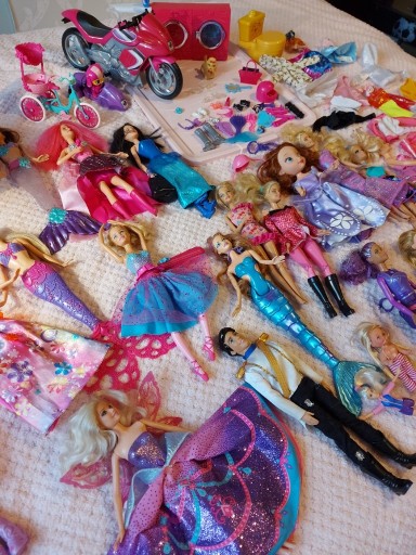 Zdjęcie oferty: Duży zestaw Barbie, koń, kabriolet, motor, pralka