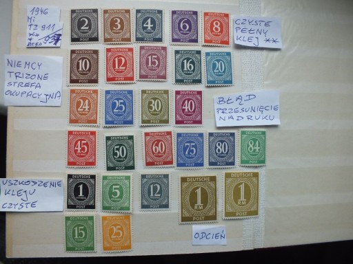 Zdjęcie oferty: 27szt. znaczki Strefa Okupacyjna Niemcy 1946 ZONE
