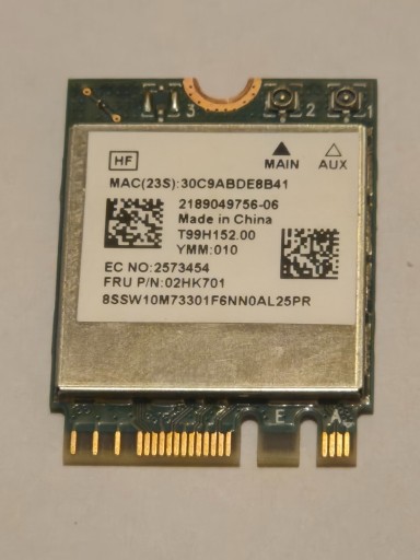 Zdjęcie oferty: Karta Realtek 8822CE 802.11ac WiFi 5 / Bluetooth M.2 Adapter / Lenovo