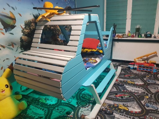 Zdjęcie oferty: Łóżeczko łóżko drewniane helikopter kolor led RATY