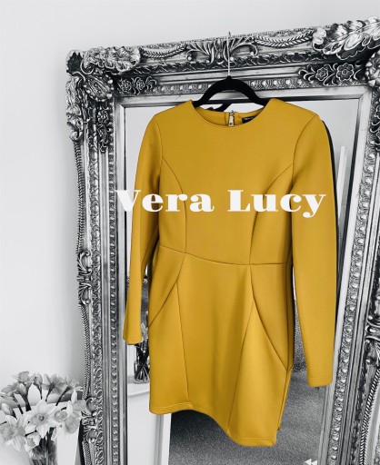 Zdjęcie oferty: Piękna sukienka Vera Lucy Paris M 38 musztardowy