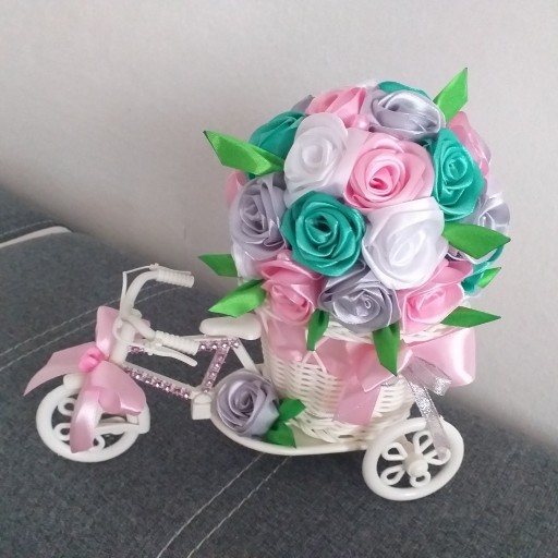 Zdjęcie oferty: Ozdoba osłonka rowerek z kwiatami prezent dekor