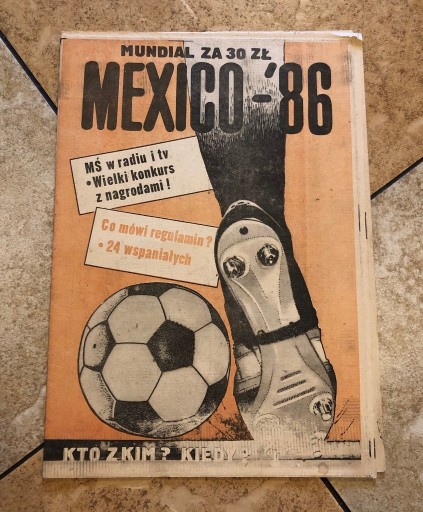 Zdjęcie oferty: Mexico 86 Gazeta mundialu Mexico 1986