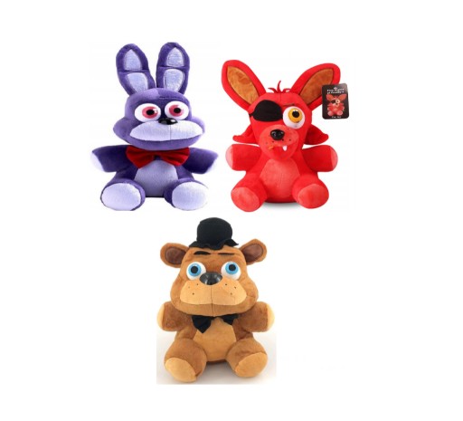 Zdjęcie oferty: 3x Maskotki FNAF Bonnie Foxy Freddy Oszczędzaj 32%