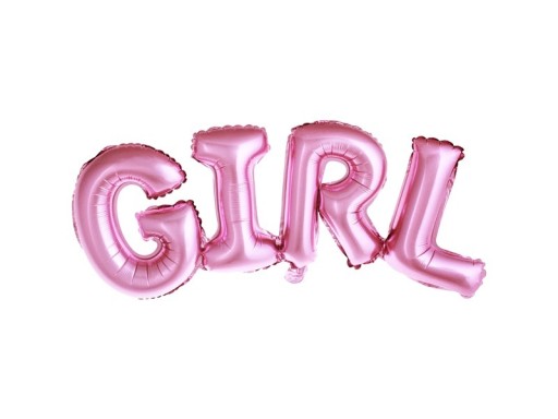 Zdjęcie oferty: Balon foliowy, napis girl, różowy 74 x 33 cm 