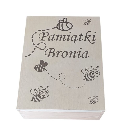 Zdjęcie oferty: Duże pudełko na pamiątki,XXL,30/40cm,pudełko wspomnień,drewniane,pszczółki 