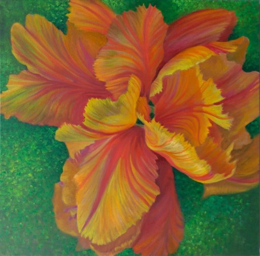 Zdjęcie oferty: "Ekspresja koloru" Nowoczesny obraz olejny tulipan