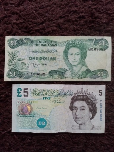 Zdjęcie oferty: Zestaw banknotów - Elżbieta II