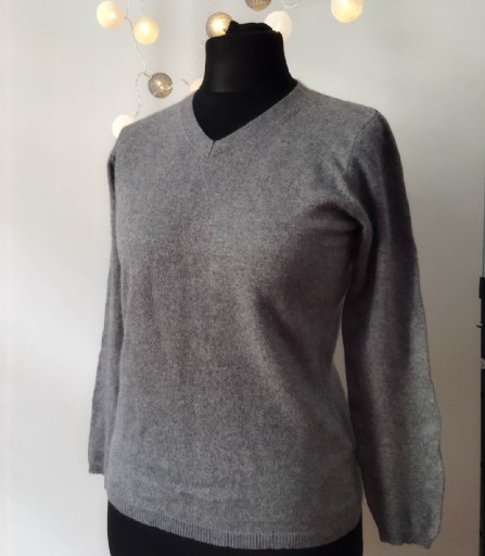 Zdjęcie oferty: Szary sweterek jedwab kaszmir 40 42 L XL