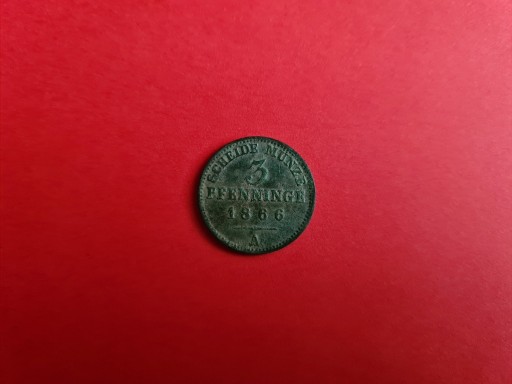Zdjęcie oferty: 3 Pfenninge 1866 rok Einen Thalar moneta