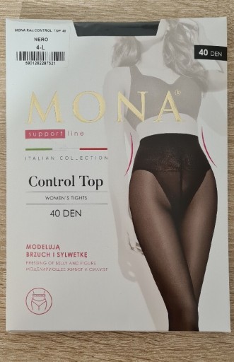 Zdjęcie oferty: Rajstopy modelujące Mona 40 den czarne r. 4