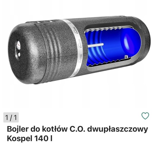 Zdjęcie oferty: Bojler do kotłów c.o. dwupłaszczowy 140 l