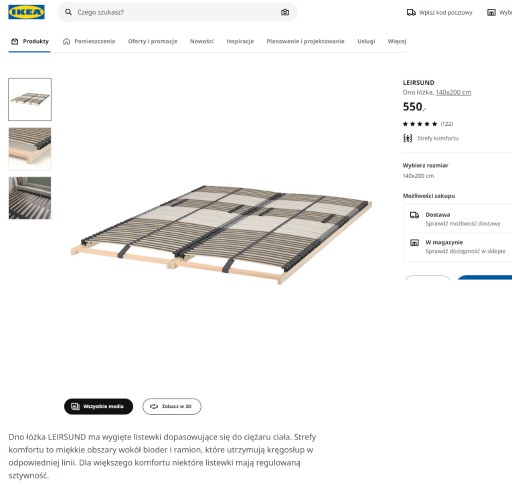 Zdjęcie oferty: Ikea dno lozka 70x200cm x2 sztuki