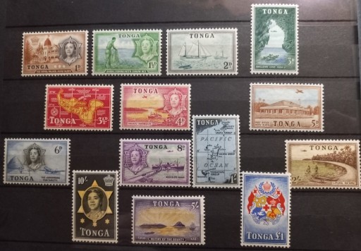 Zdjęcie oferty: Tonga 1953 Motywy Lokalne znaczki pocztowe 