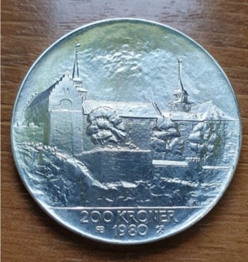 Zdjęcie oferty: Norwegia 200 koron 1980 26,8g Ag 625