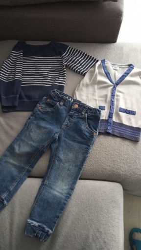 Zdjęcie oferty: Spodnie dżinsowe dla chłopca, swetry rozmiar 98