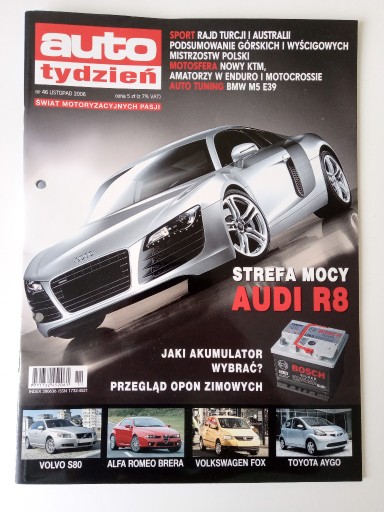 Zdjęcie oferty: Magazyn Auto Tydzień nr 46 Listopad 2006 Audi R8